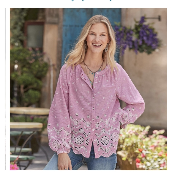 NWT Sundance Rory eyelet top - Picture 2 of 5